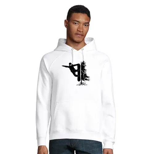 Snowboarder Off Piste Baum Snowboarden Boarder Hoodie Männer Stellar Bio