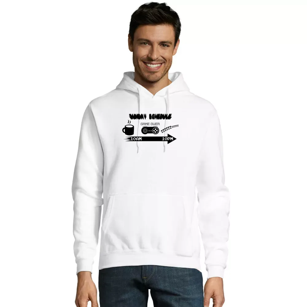 Kapuzenpulli Männer Hoodie mit Aufdruck 'Sonntags Zeitplan Shirt Gaming Gamer Geschenkidee'