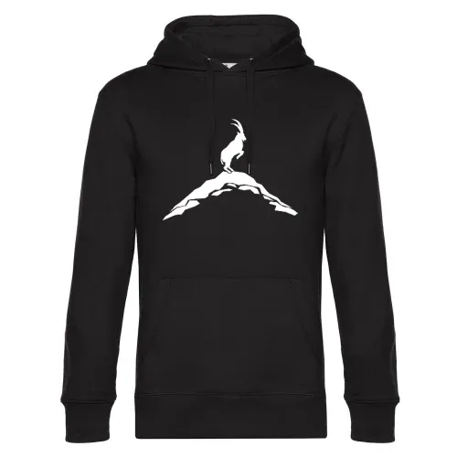 stehender Steinbock auf Bergspitze Hoodie Männer King Hooded