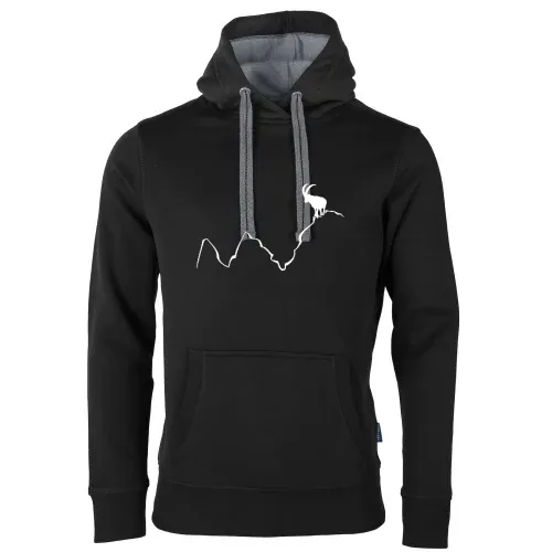 Steinbock auf Bergspitze Männer Hoodie