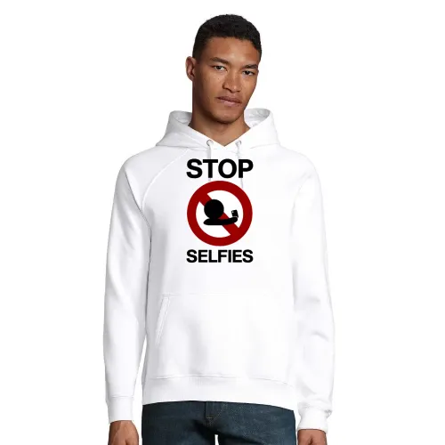 stop selfies Verbotsschild Hoodie Männer Stellar Bio