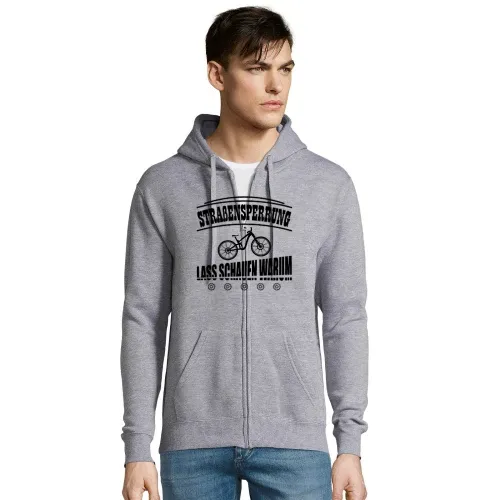 Straßensperrung EBiker MTB Lustig Radfahrer Spruch Männer Hoodie