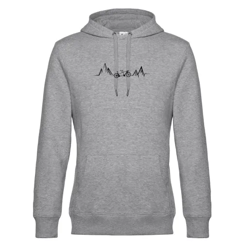 Tandem Fahrrad Herzschlag Berge Radfahrer Puls Hoodie Männer King Hooded