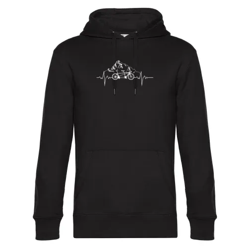 Tandem Fahrrad Herzschlag Berge Radfahrer Puls Hoodie Männer King Hooded