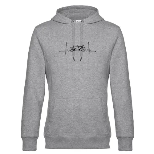 Tandem Fahrrad Herzschlag EKG Hoodie Männer King Hooded