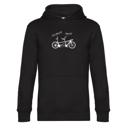 Tandem Fahrrad Pilot Co-Pilot Hoodie Männer King Hooded