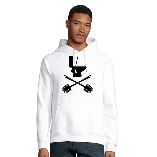 Toilette mit Klobürste Männer Hoodie