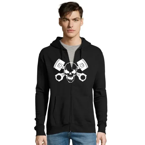 Totenschädel mit Motorkolben Männer Hoodie