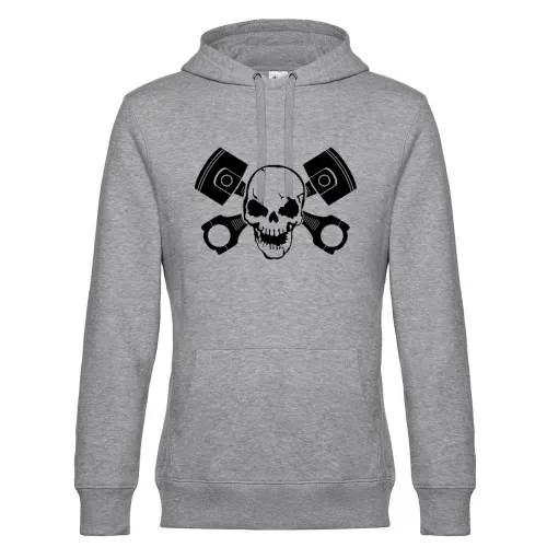 Totenschädel mit Motorkolben Männer Hoodie