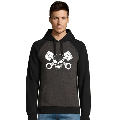 Totenschädel mit Motorkolben Männer Hoodie