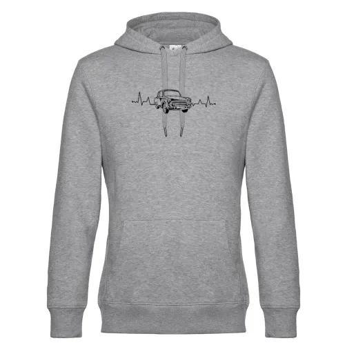 Trabi Herzschlag - DDR Fahrzeug Ossi Pappe Puls Männer Hoodie