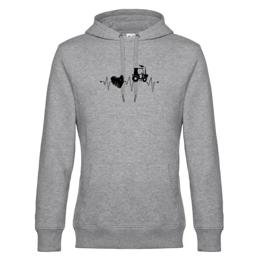 Traktor Farmer mit Herz Trekker Herzschlag Bauer Hoodie Männer King Hooded