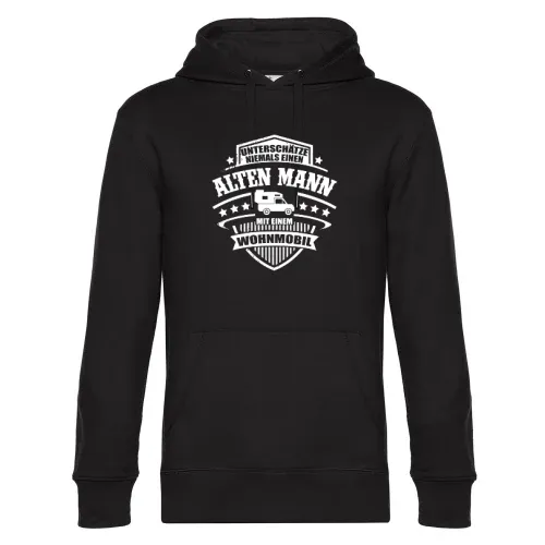 Unterschätze Niemals Alten Mann mit Wohnkabine Männer Hoodie
