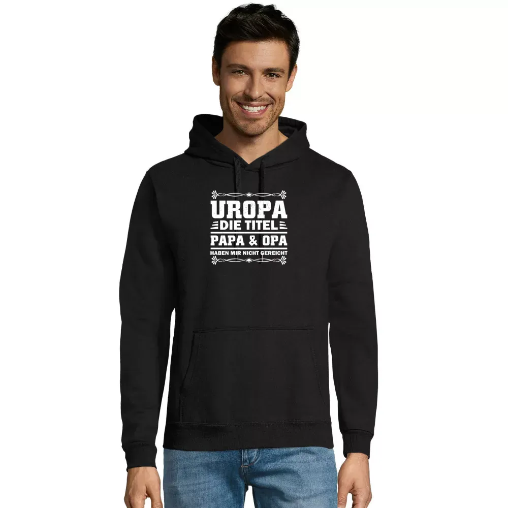 Kapuzenpulli Männer Hoodie mit Aufdruck 'Uropa Opa Baby Papa Titel Opi Großvater Vatertag'