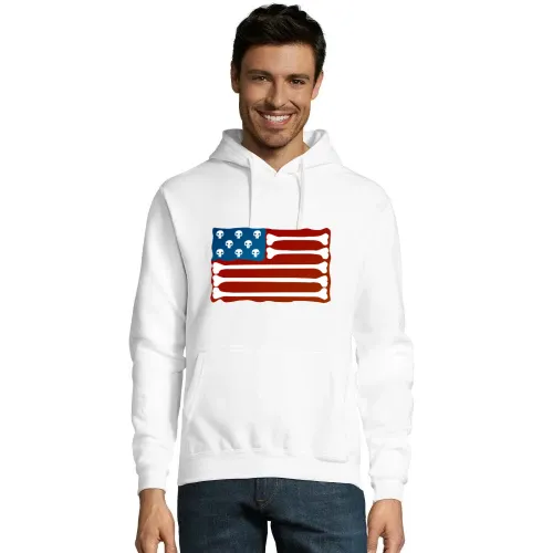 USA Fahne aus Knochen Skull Hoodie