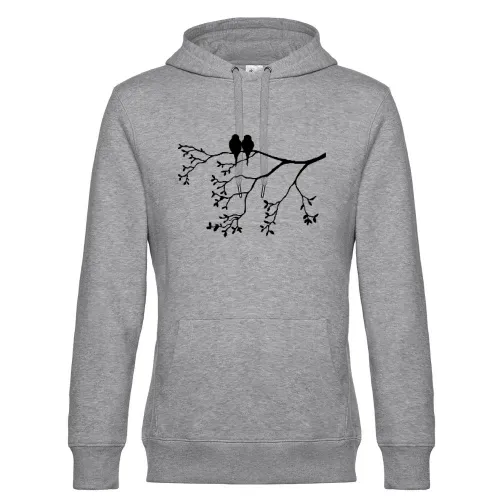 Vogelpaar auf dünnem Ast Hoodie Männer King Hooded