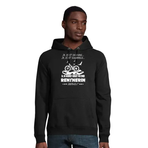 Von Ebike Rentnerin überholt Fahrrad Rente Spruch Männer Hoodie