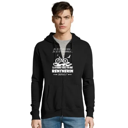 Von Ebike Rentnerin überholt Fahrrad Rente Spruch Männer Hoodie
