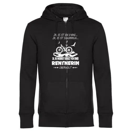 Von Ebike Rentnerin überholt Fahrrad Rente Spruch Männer Hoodie