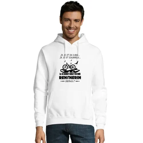 Von Ebike Rentnerin überholt Fahrrad Rente Spruch Männer Hoodie
