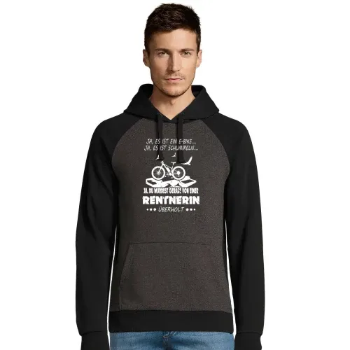 Von Ebike Rentnerin überholt Fahrrad Rente Spruch Männer Hoodie