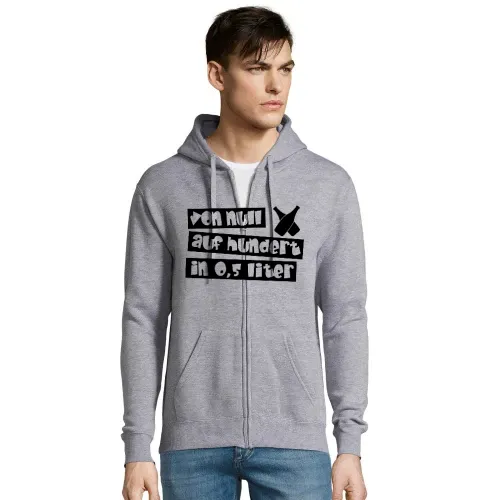 von null auf hundert in 0,5 liter Männer Hoodie
