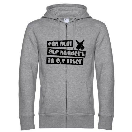von null auf hundert in 0,5 liter Männer Hoodie
