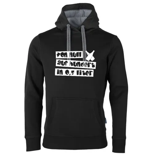 von null auf hundert in 0,5 liter Männer Hoodie