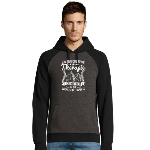 Wandern Sächsische Schweiz Berge Wanderer Therapie Männer Hoodie