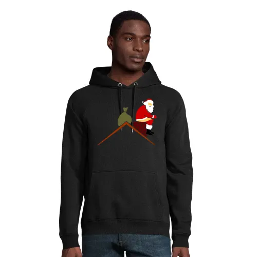 Weihnachtsmann kackt in Schornstein in Farbe Hoodie Männer Stellar Bio