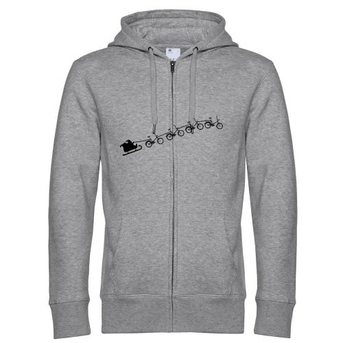 Weihnachtsschlitten aus fliegenden Klapprädern Männer Hoodie