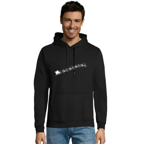 Weihnachtsschlitten aus fliegenden Klapprädern Männer Hoodie