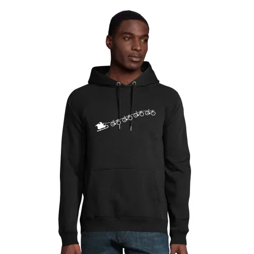 Weihnachtsschlitten aus fliegenden Rennrädern Hoodie Männer Stellar Bio