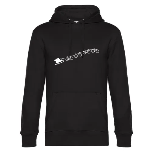 Weihnachtsschlitten aus fliegenden Rennrädern Hoodie Männer King Hooded