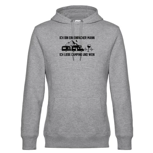 Wein Camping Herzschlag Weintrinker Weinliebhaber Hoodie Männer King Hooded