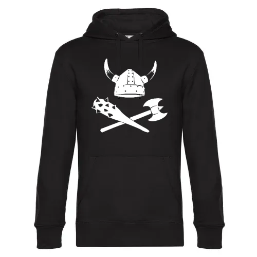 Wikingerhelm mit Axt und Keule Männer Hoodie