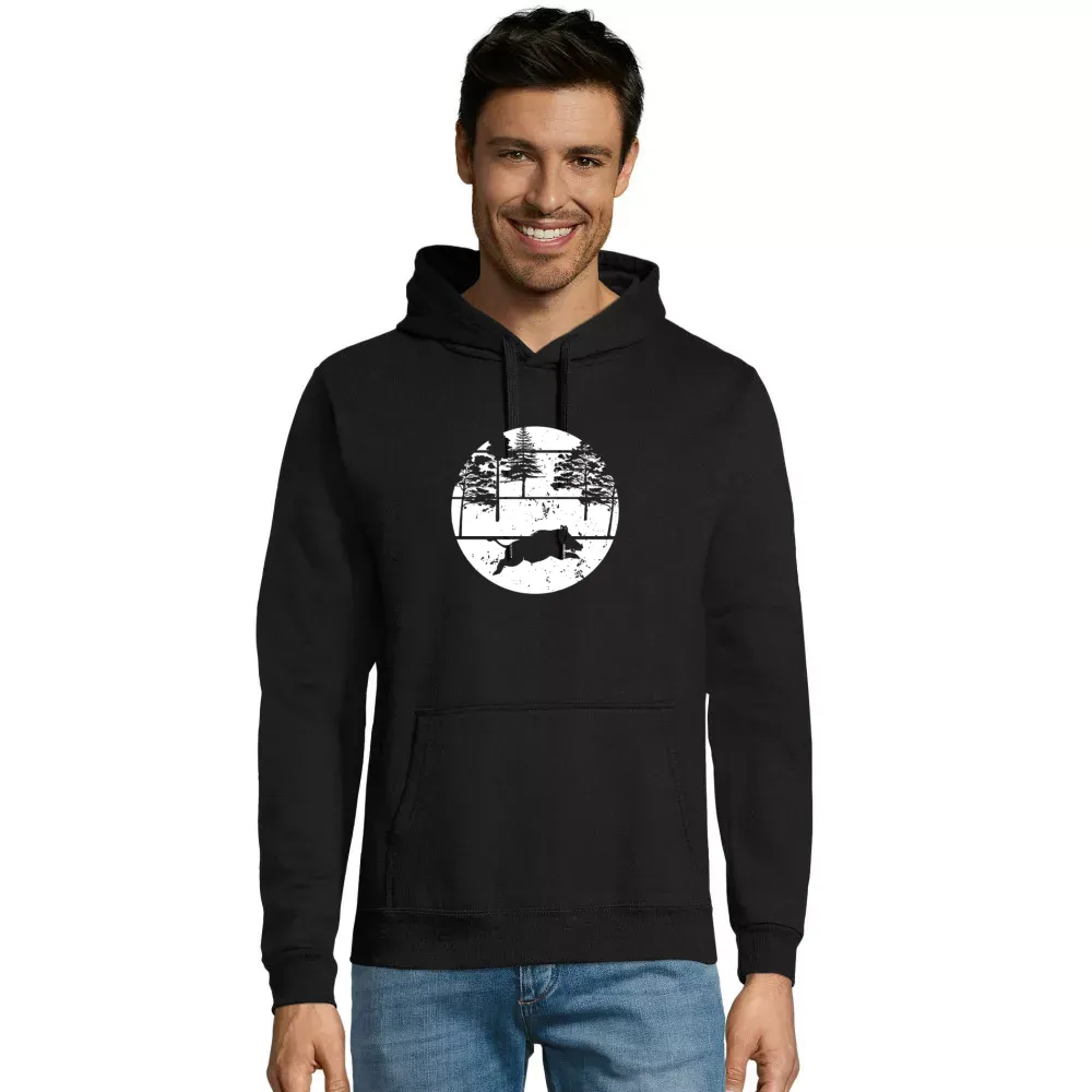 Kapuzenpulli Männer Hoodie mit Aufdruck 'Wildschwein Jäger Vintage Jagd'