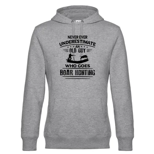 Wilschweinjagd Jäger Old Guy Wildschwein Keiler Hoodie Männer King Hooded