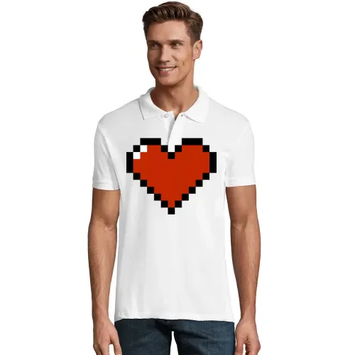 8 Bit Herz Polo Männer Perfect