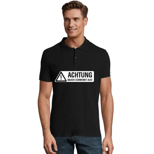 Achtung Bauch schwenkt aus! Männer Polo