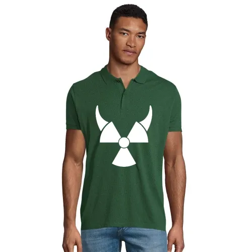 Atom Symbol mit Teufelshörner Männer Polo