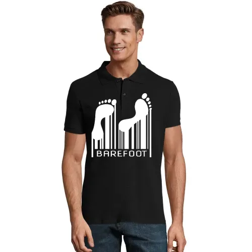 Barefoot Barcode Barfuss Strichcode Code Polo Männer Perfect