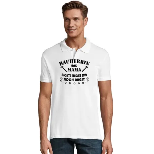 Bauherr Hausbau Baustelle Bauherrin Mama Spruch Männer Polo