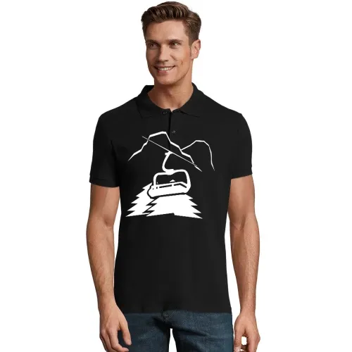 Berglandschaft mit Lift und Gipfel Männer Polo
