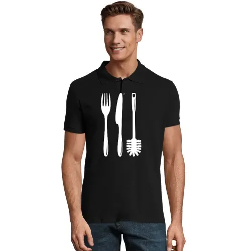 Besteck mit einer Klobürste Männer Polo