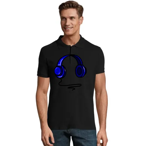 Blaue Comic Kopfhörer Polo Männer Perfect