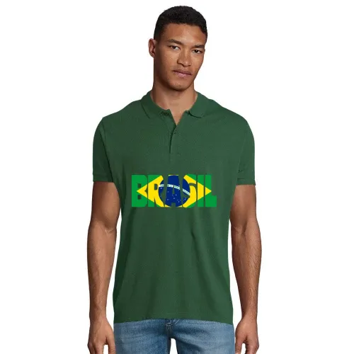 Brasilien mit Fahne Männer Polo