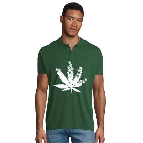 Cannabis aus Cannabisblättern Männer Polo