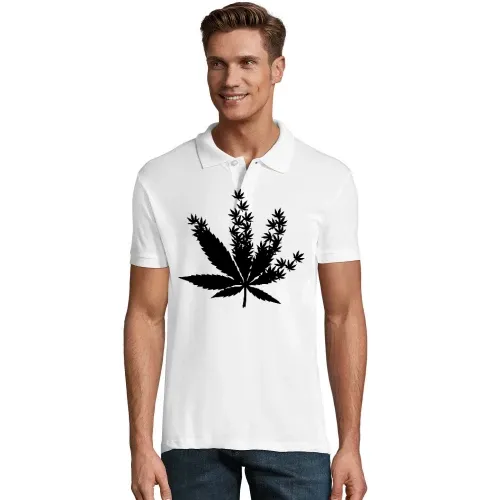 Cannabis aus Cannabisblättern Männer Polo