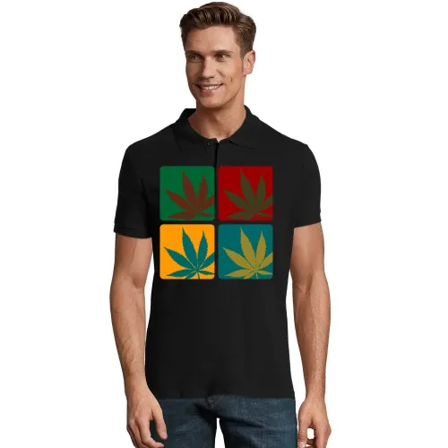 Cannabisblatt Warhol Polo Männer Perfect